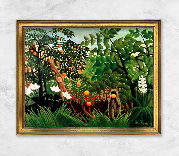 "Exotische Landschaft mit spielenden Affen" | Henri Julien Félix Rousseau