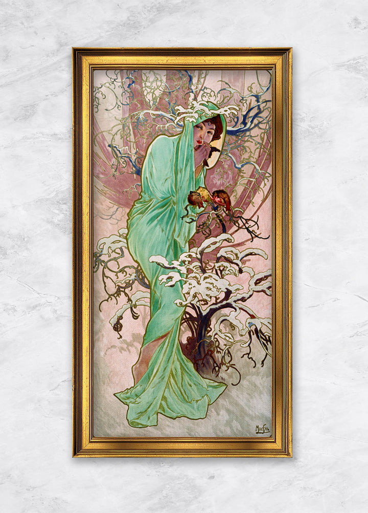 "Winter (aus der Serie ''Jahreszeiten'')" | Alphonse Mucha