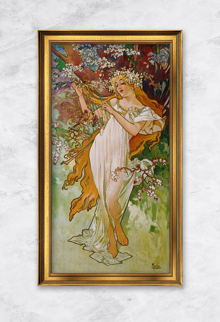 "Frühling (aus der Serie ''Jahreszeiten'')" | Alphonse Mucha