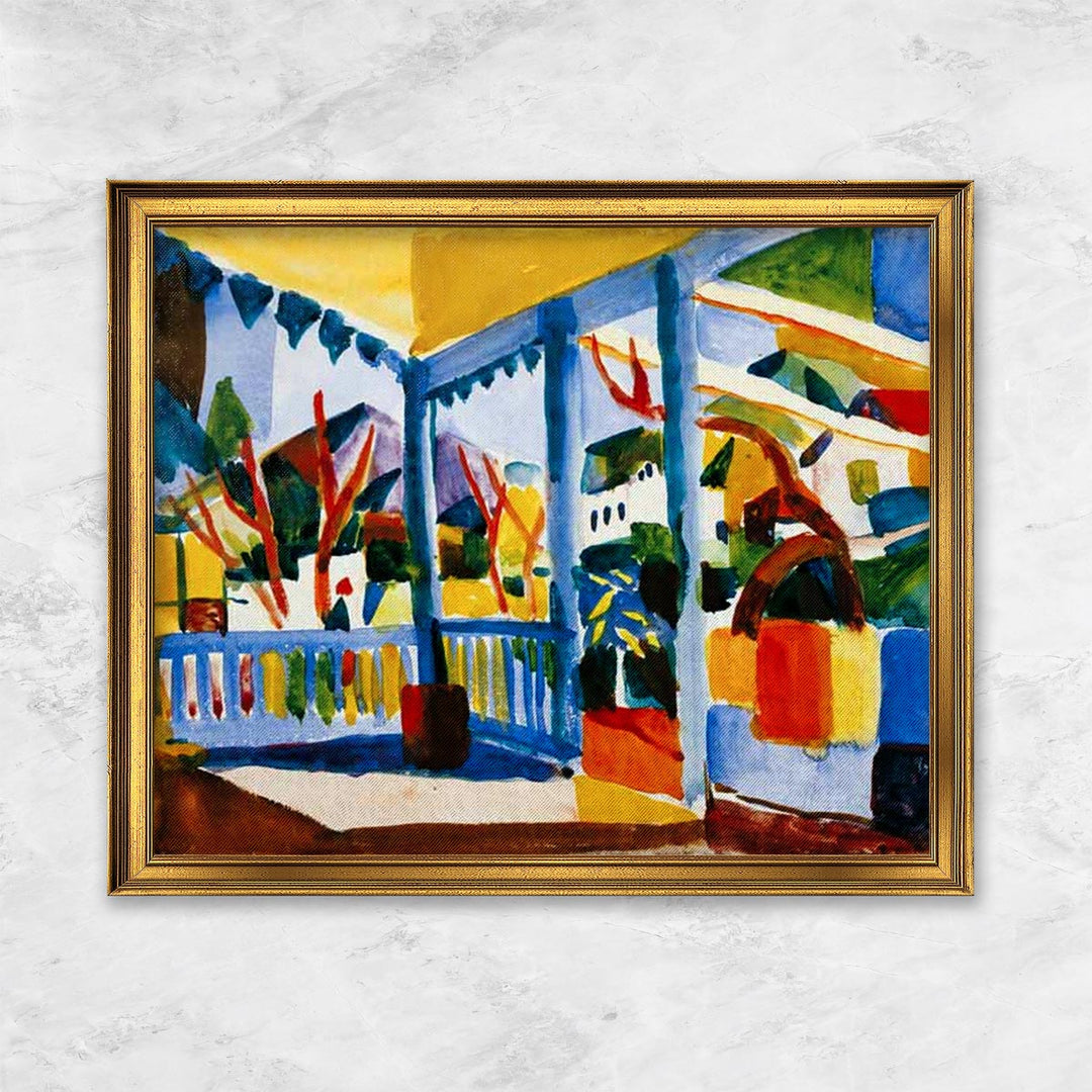 "Terrasse des Landhauses in St. Germain" | August Macke