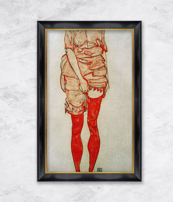 "Stehende Frau in Rot" | Egon Schiele