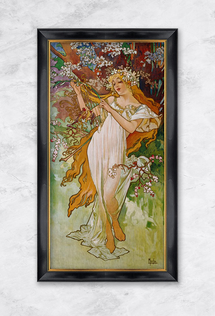 "Frühling (aus der Serie ''Jahreszeiten'')" | Alphonse Mucha