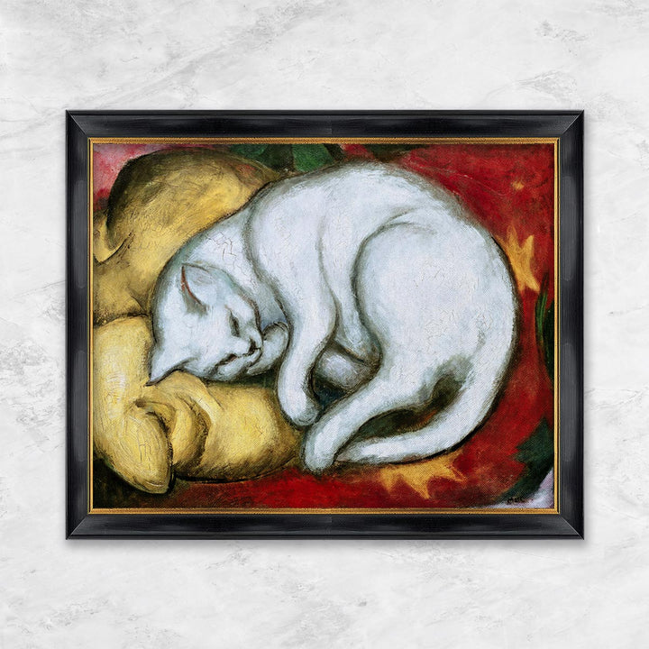 "Die weiße Katze (Kater auf gelbem Kissen)" |  Franz Marc