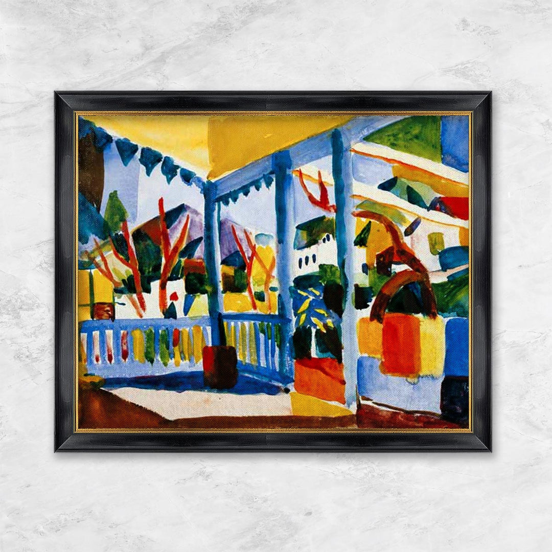 "Terrasse des Landhauses in St. Germain" | August Macke