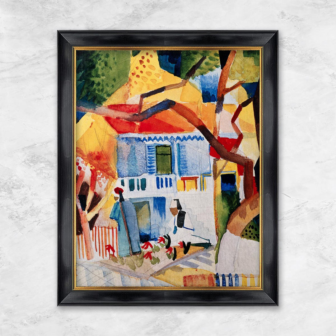 "Innenhof des Landhauses in St. Germain" | August Macke