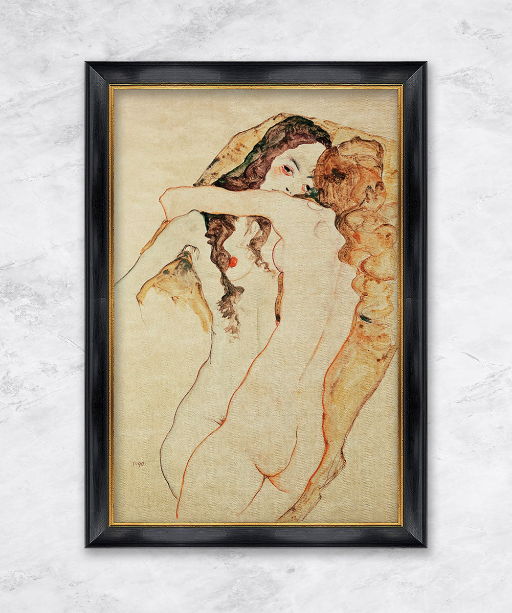 "Zwei Frauen in Umarmung" | Egon Schiele