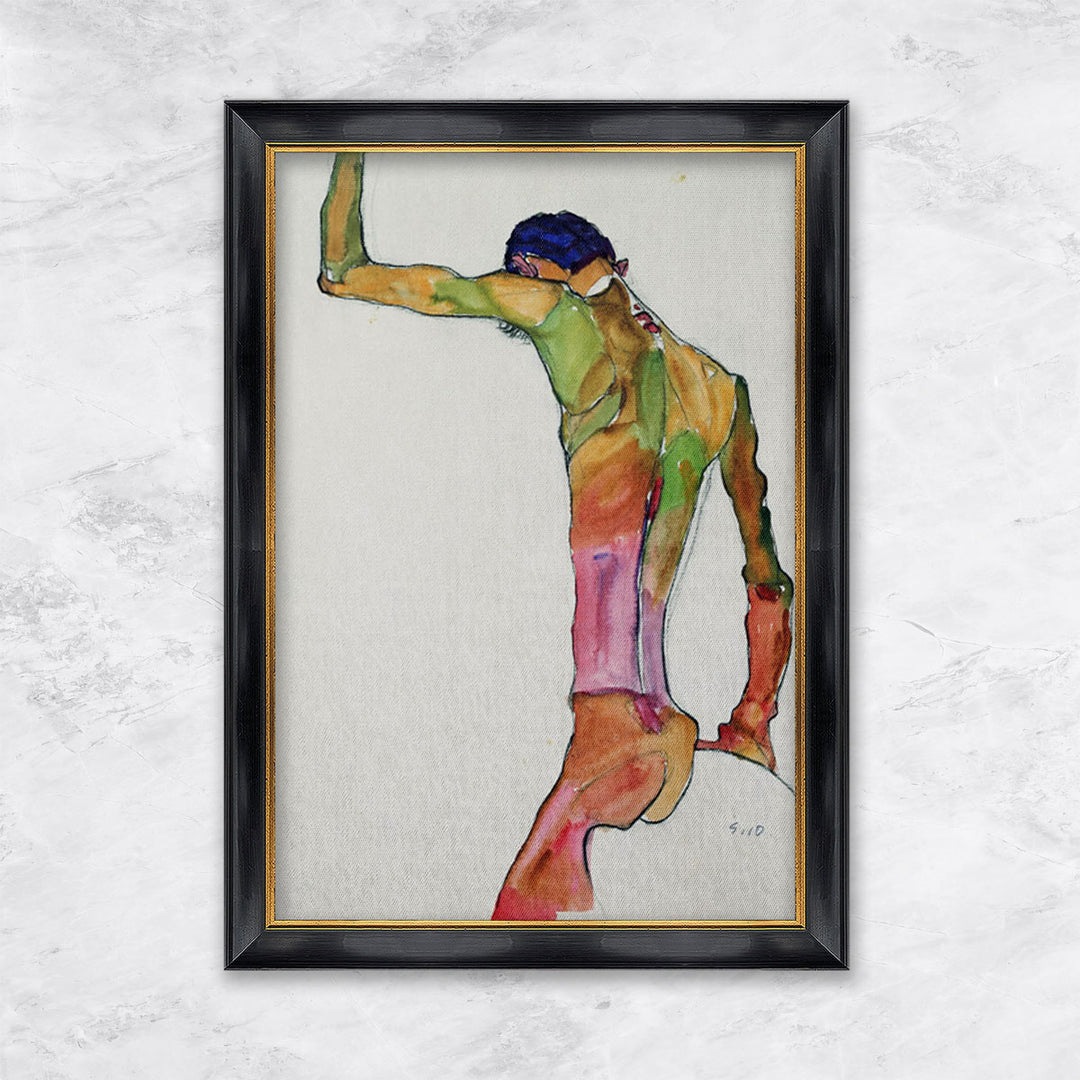 "Männlicher Akt mit erhobenem Arm" | Egon Schiele