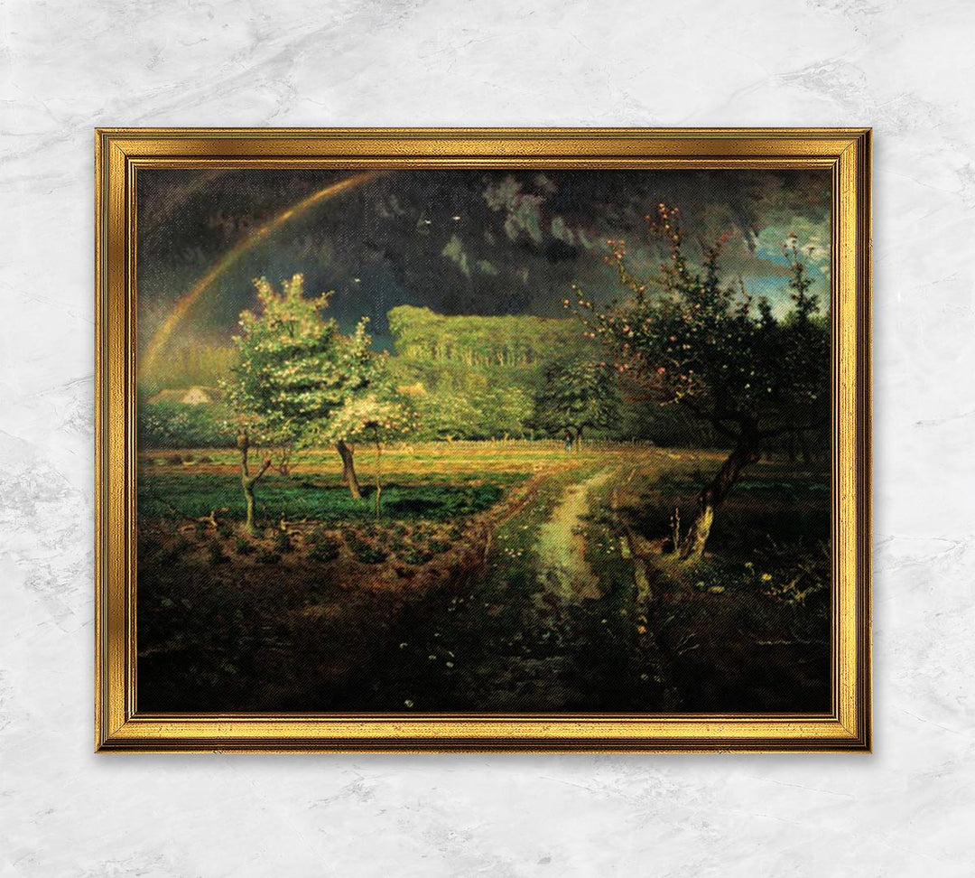 "Frühlingslandschaft mit Regenbogen (Le Printemps)" | Jean-François Millet
