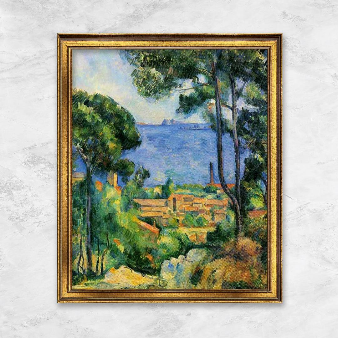 "Blick auf L'Estaque und das Chateaux d'If (Das Meer bei L'Estaque)" | Paul Cézanne