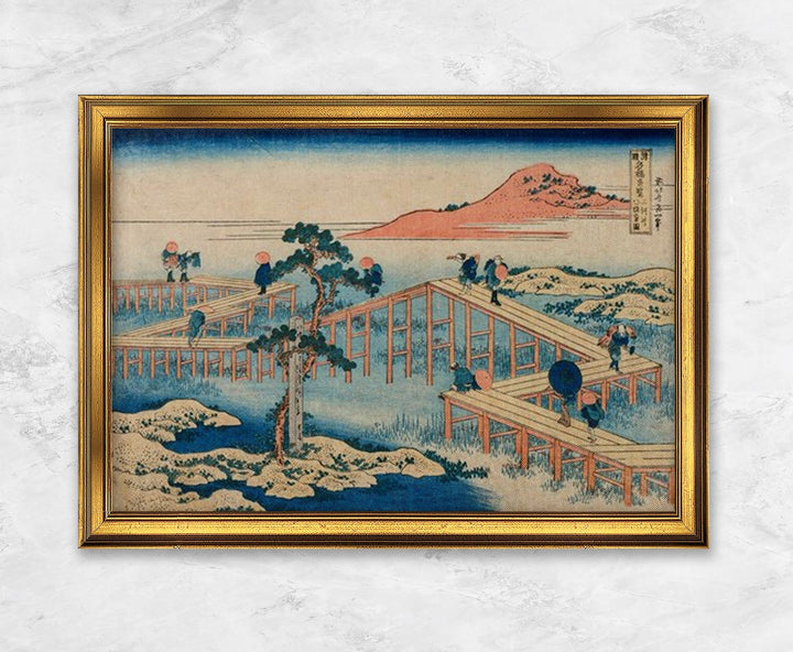 "Eight part bridge, province of Mucawa, Japan" | Katsushika Hokusai