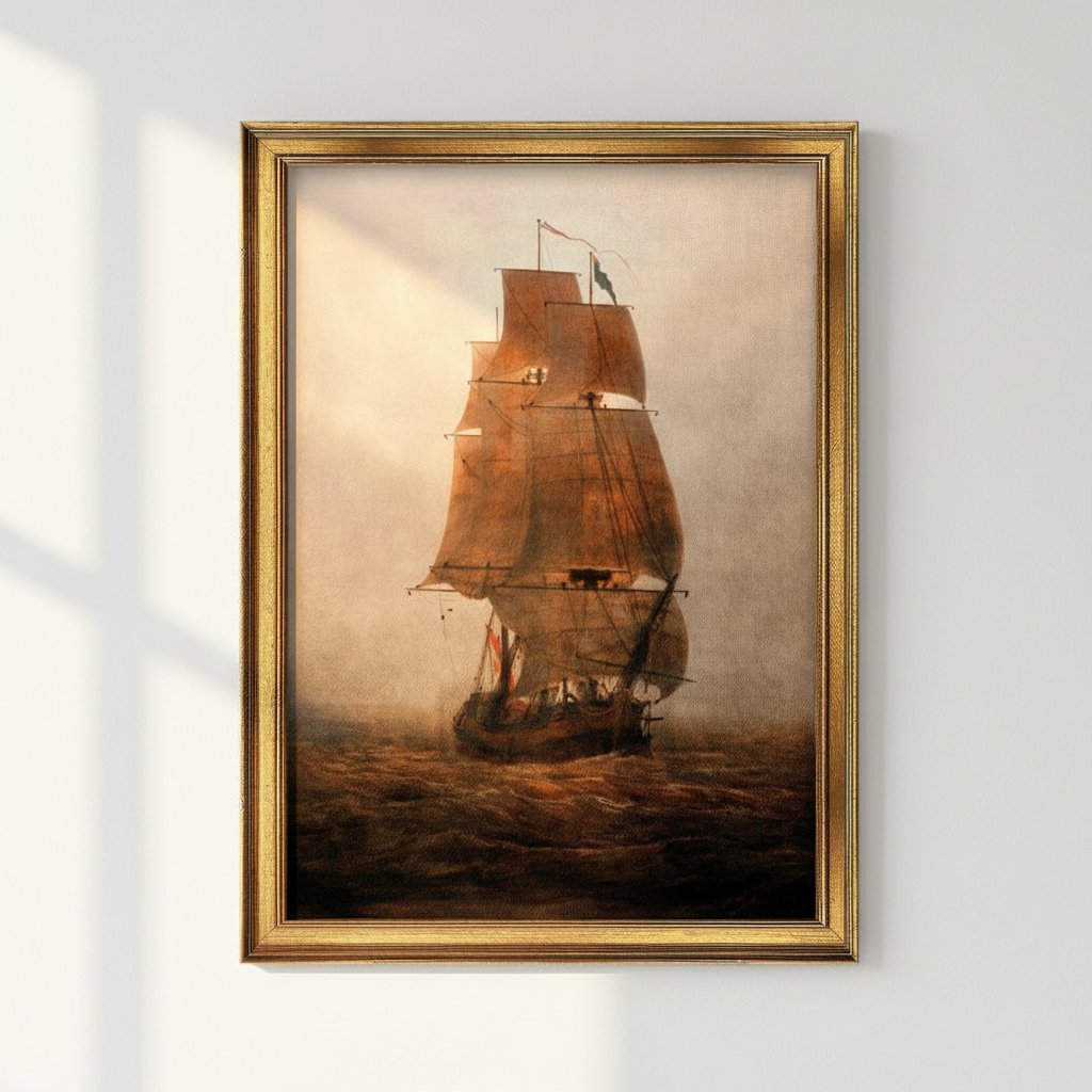 "Segelschiff im Nebel" | Caspar David Friedrich