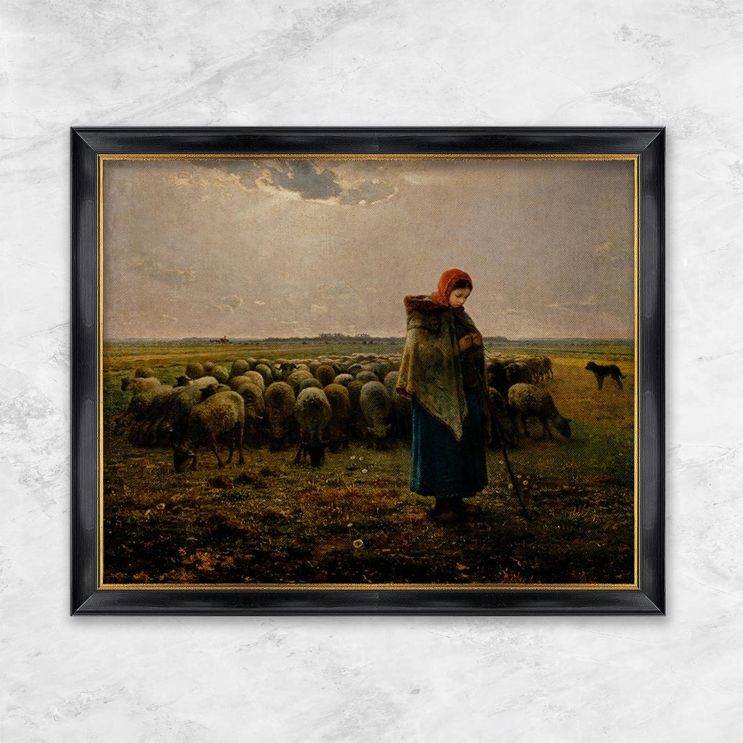 "Schafhirtin mit Herde (La grande Bergère)" | Jean-François Millet