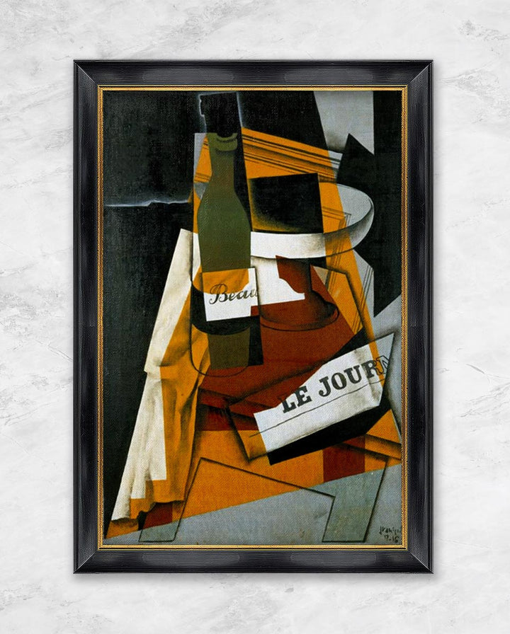 "Flasche, Zeitung und Kompottschale" | Juan Gris