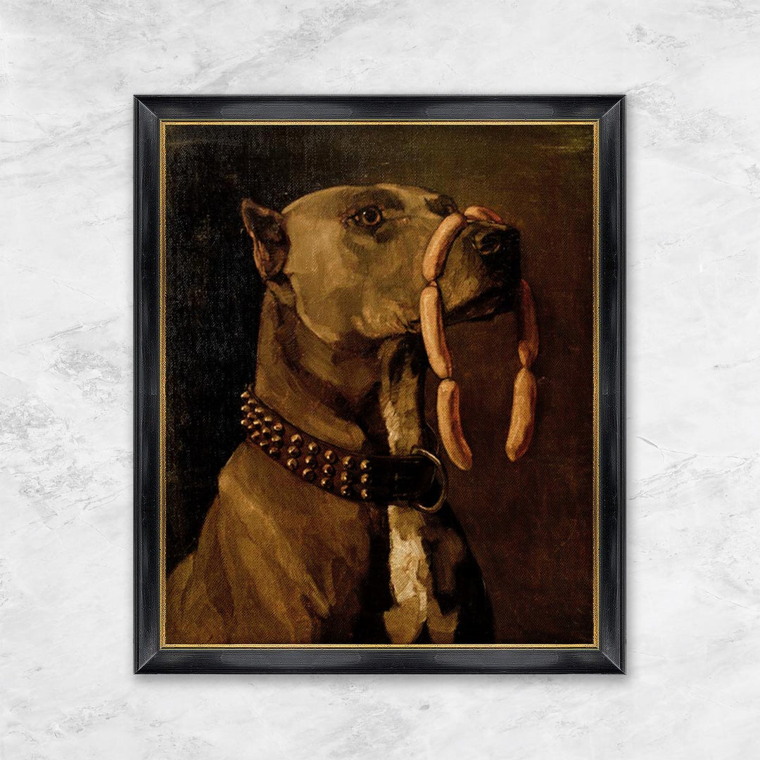 "Dogge mit Würsten (Ave Caesar morituri te salutant)" | Wilhelm Trübner