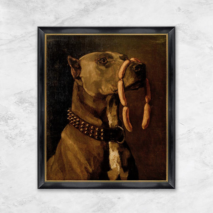 "Dogge mit Würsten (Ave Caesar morituri te salutant)" | Wilhelm Trübner