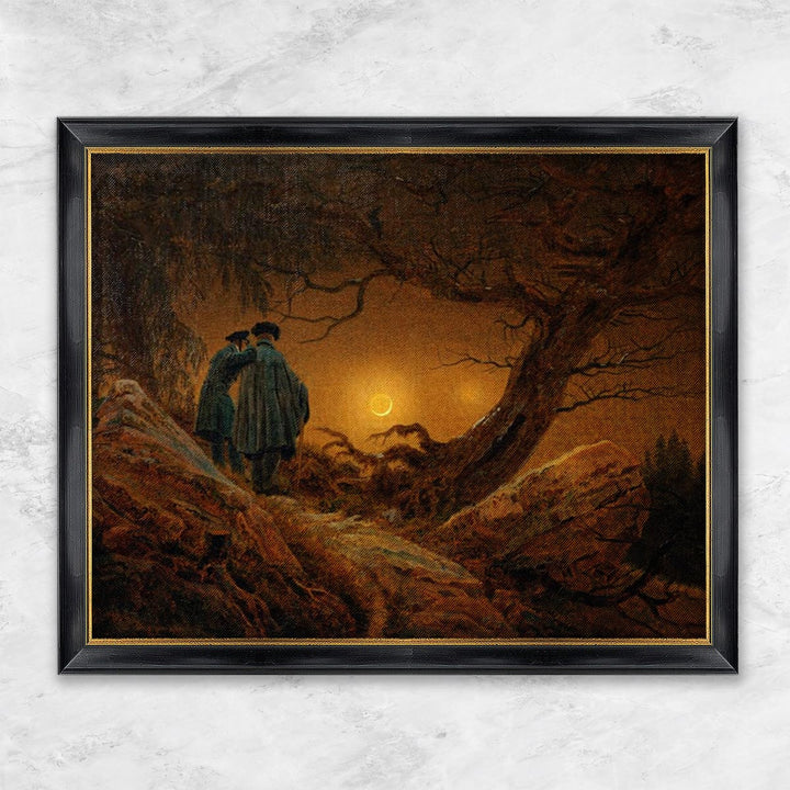 "Zwei Männer in Betrachtung des Mondes" | Caspar David Friedrich