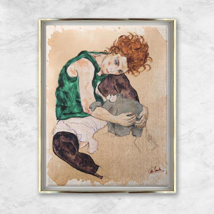 "Sitzende Frau mit Kuscheltier" | Otto Waalkes