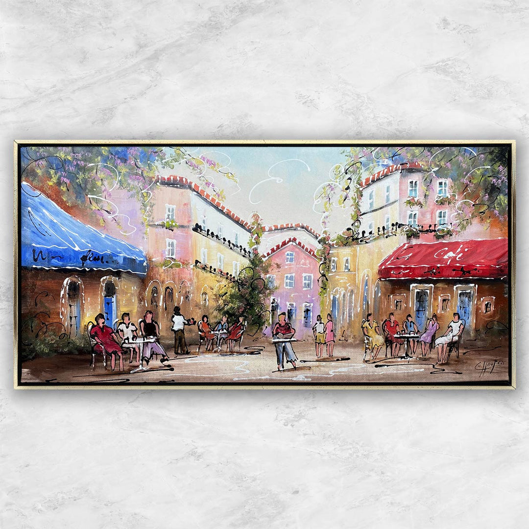 "Café mit roten und blauen Akzenten" | Van Houten