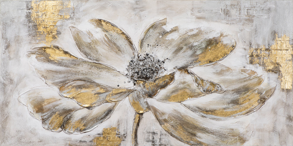 Blume mit goldenen Blättern