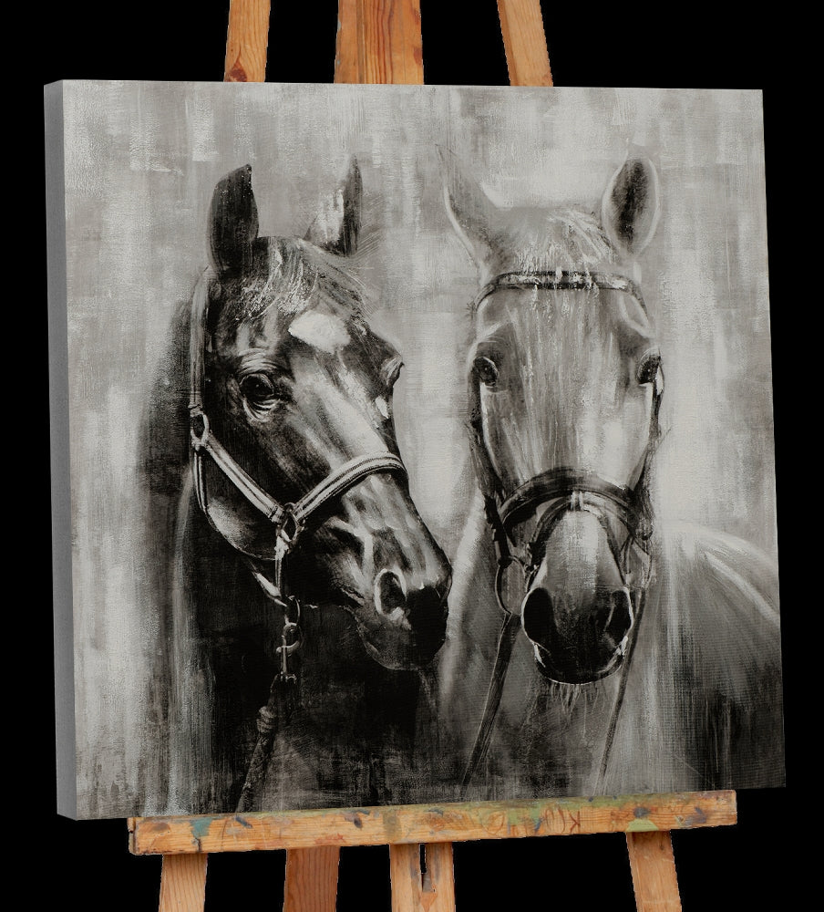 Pferde in schwarz weiß