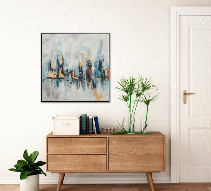Komposition in Blau-Gold