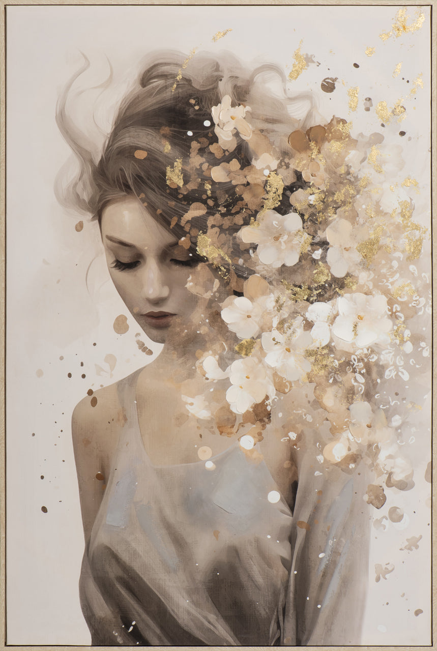 Gold flowers in hair