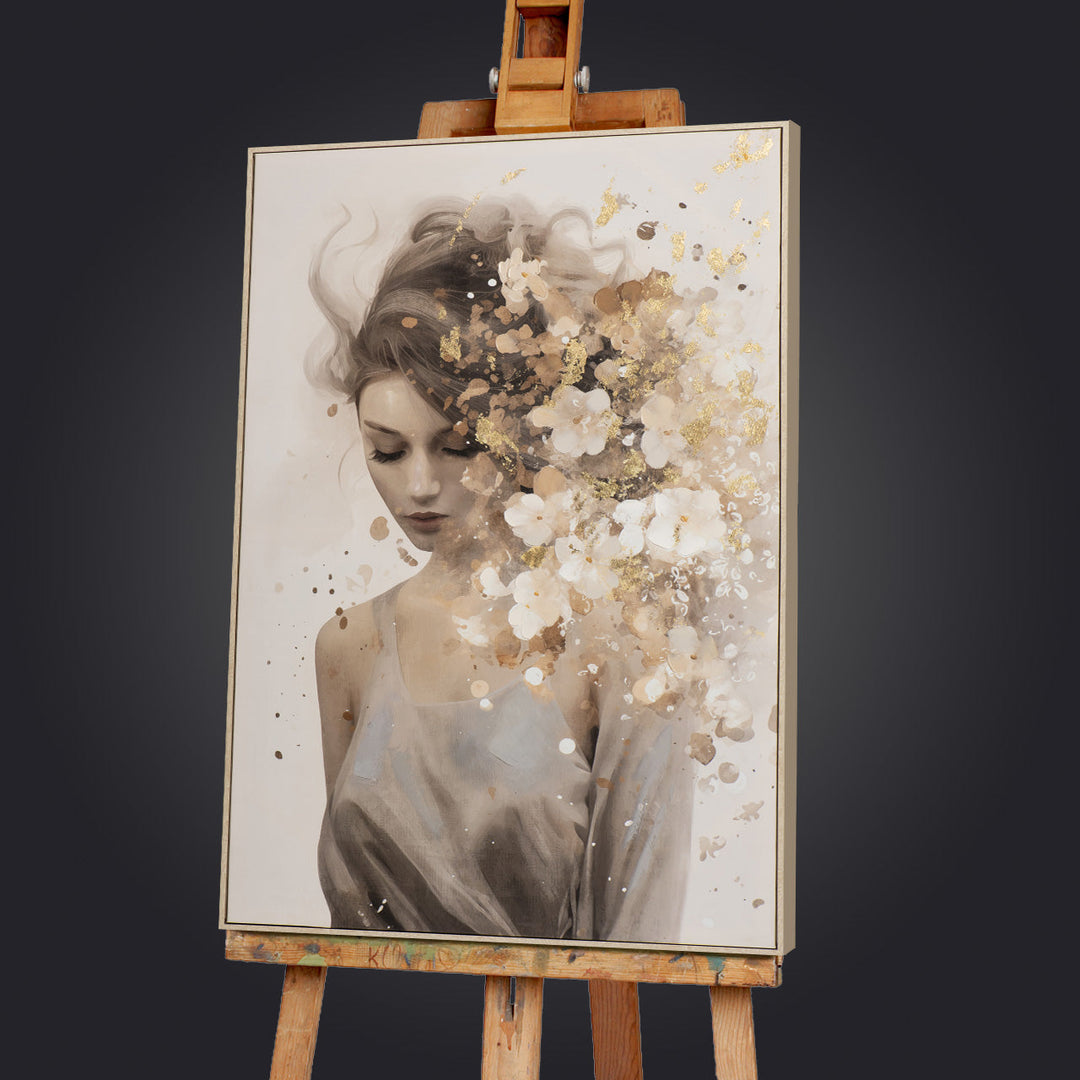 Gold flowers in hair
