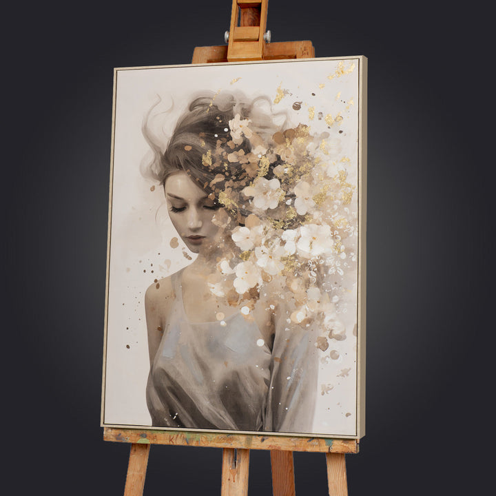 Gold flowers in hair