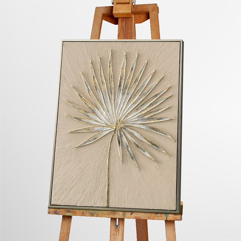 Golden Leaf – Handgemaltes Acrylgemälde