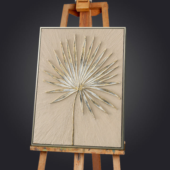 Golden Leaf – Handgemaltes Acrylgemälde