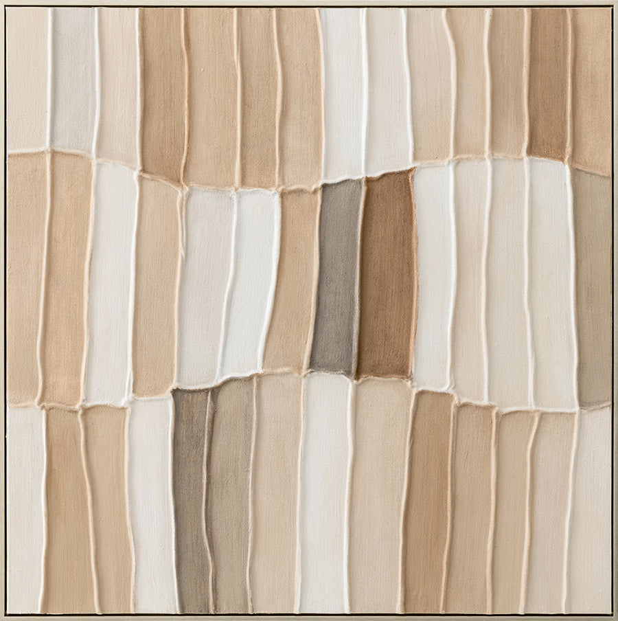 Wooden Patchwork – Handveredelter Kunstdruck auf Leinwand