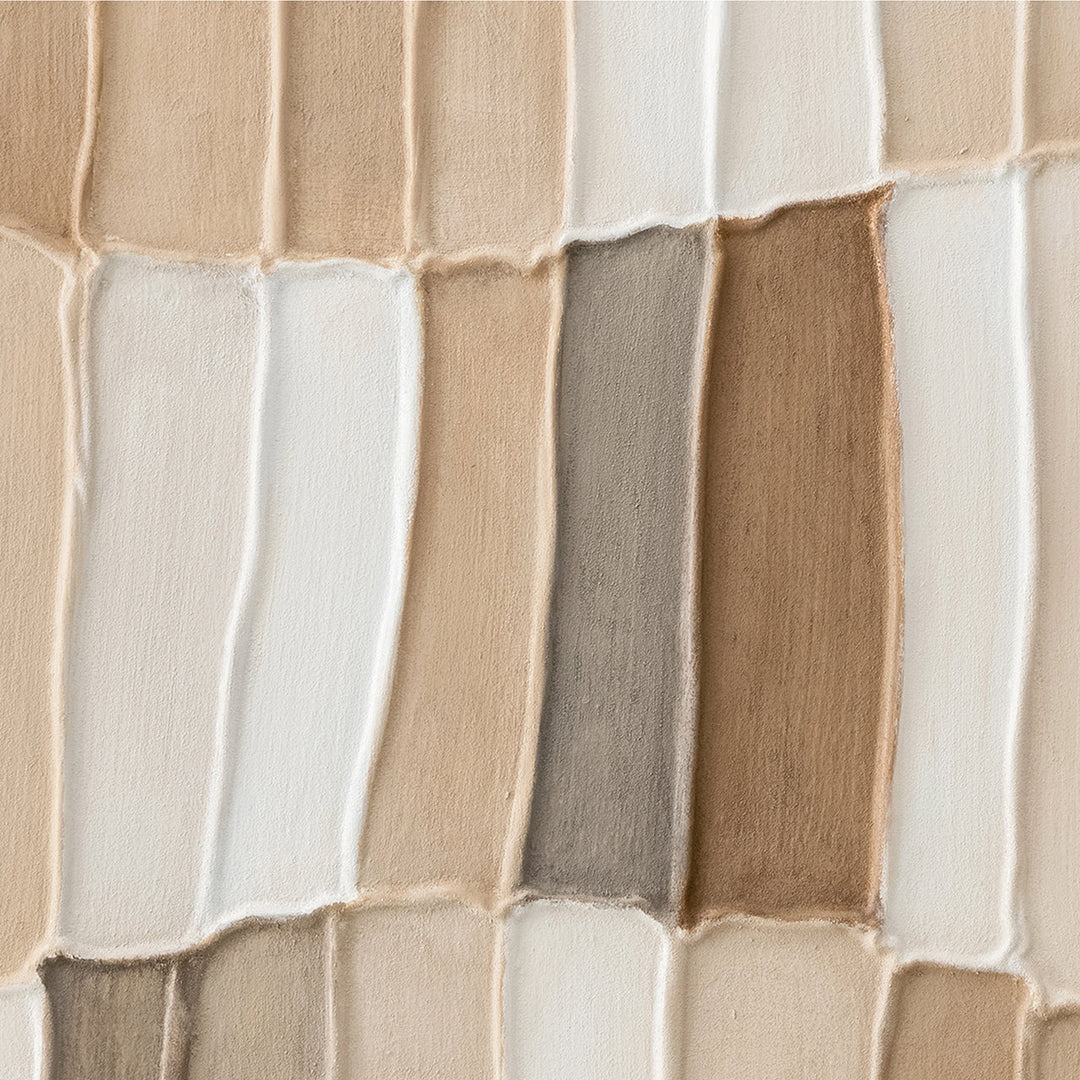 Wooden Patchwork – Handveredelter Kunstdruck auf Leinwand