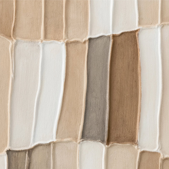 Wooden Patchwork – Handveredelter Kunstdruck auf Leinwand