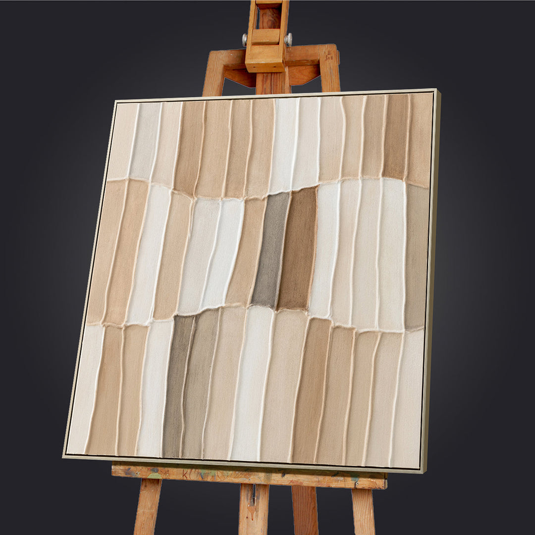 Wooden Patchwork – Handveredelter Kunstdruck auf Leinwand