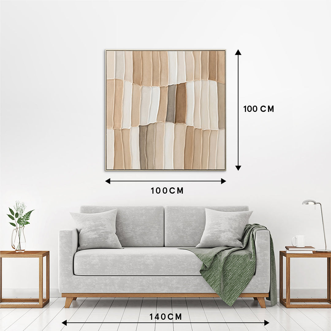 Wooden Patchwork – Handveredelter Kunstdruck auf Leinwand