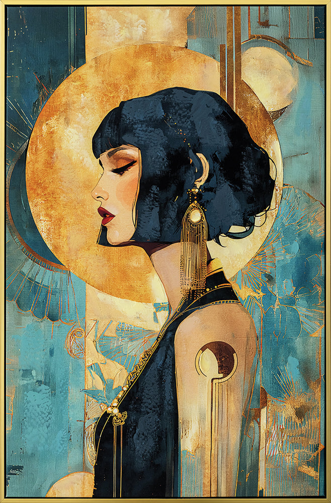 1920s Glamour (60 x 90 cm) – Handveredelter Kunstdruck auf Leinwand