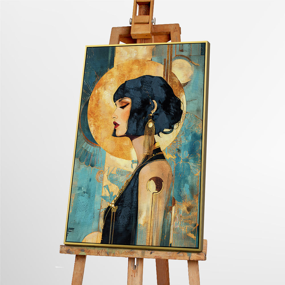 1920s Glamour (60 x 90 cm) – Handveredelter Kunstdruck auf Leinwand