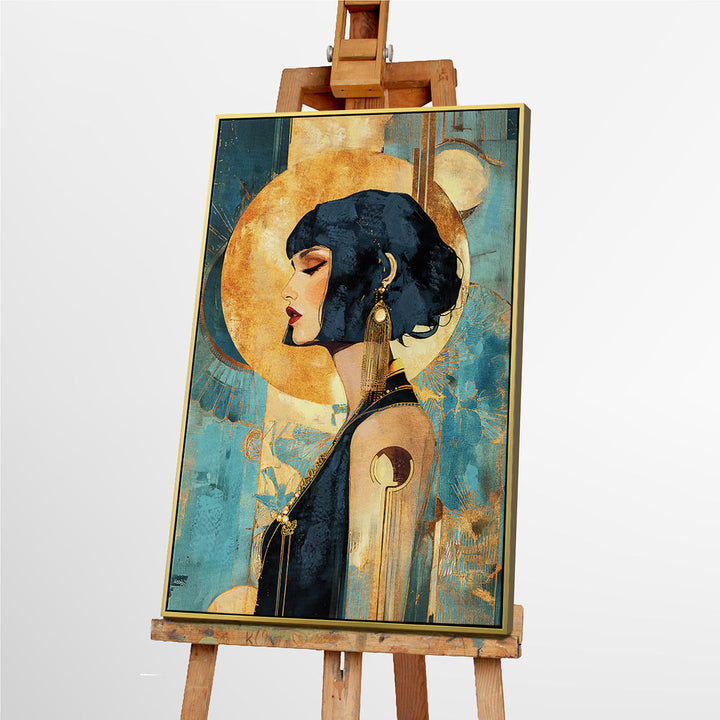 1920s Glamour (60 x 90 cm) – Handveredelter Kunstdruck auf Leinwand