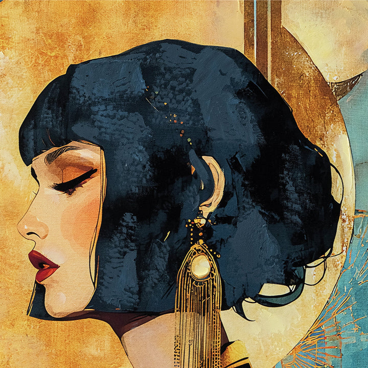 1920s Glamour (60 x 90 cm) – Handveredelter Kunstdruck auf Leinwand