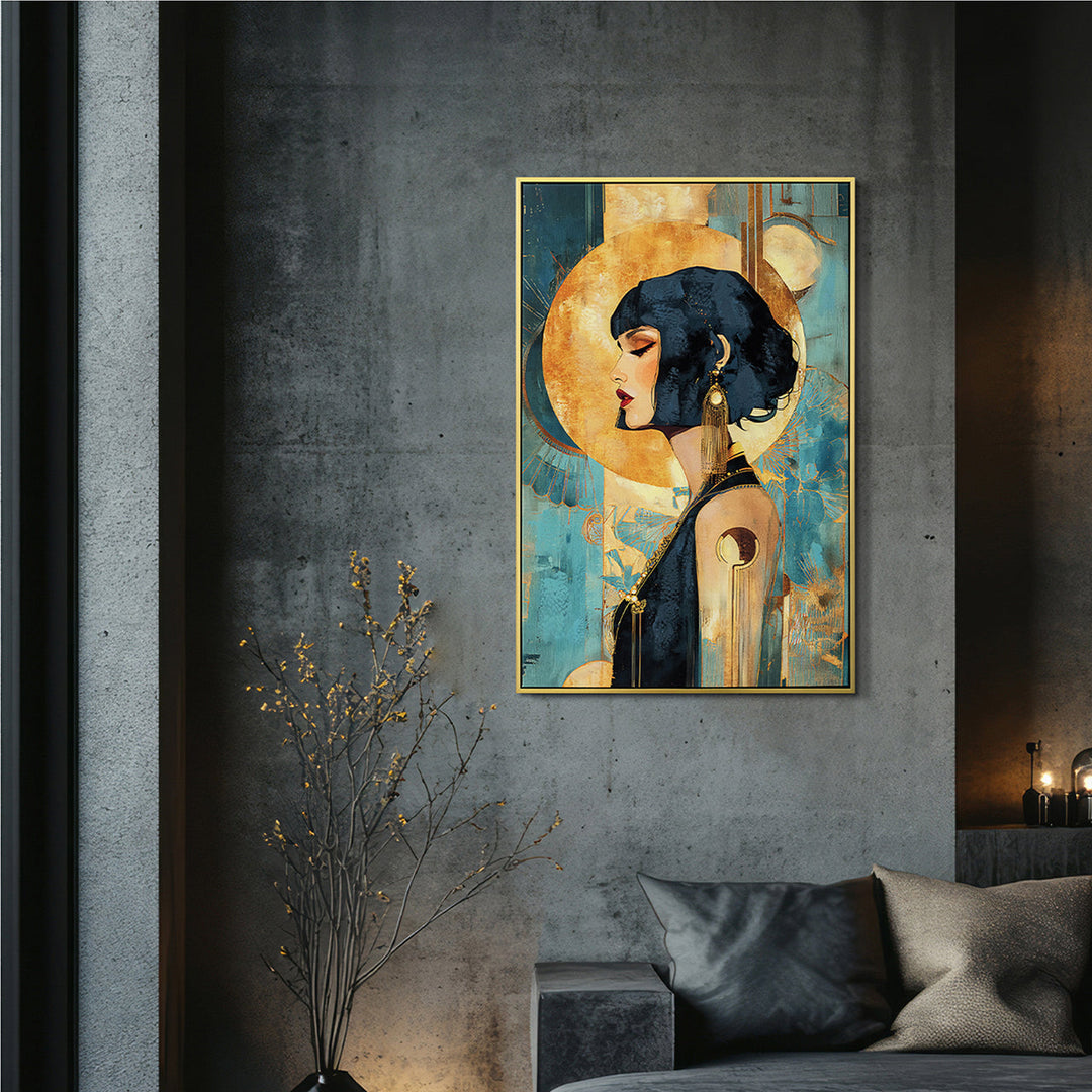 1920s Glamour (60 x 90 cm) – Handveredelter Kunstdruck auf Leinwand