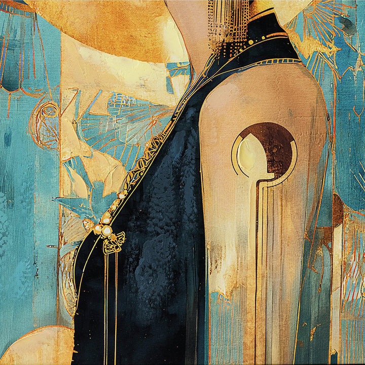 1920s Glamour (60 x 90 cm) – Handveredelter Kunstdruck auf Leinwand