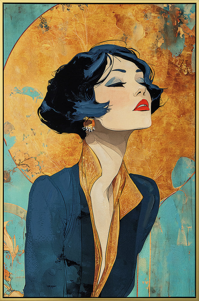 1920s Glamour (60 x 90 cm) – Handveredelter Kunstdruck auf Leinwand