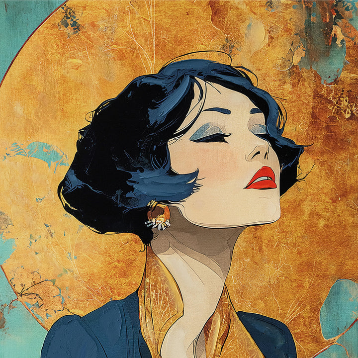 1920s Glamour (60 x 90 cm) – Handveredelter Kunstdruck auf Leinwand