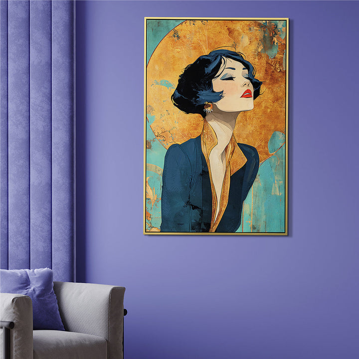 1920s Glamour (60 x 90 cm) – Handveredelter Kunstdruck auf Leinwand