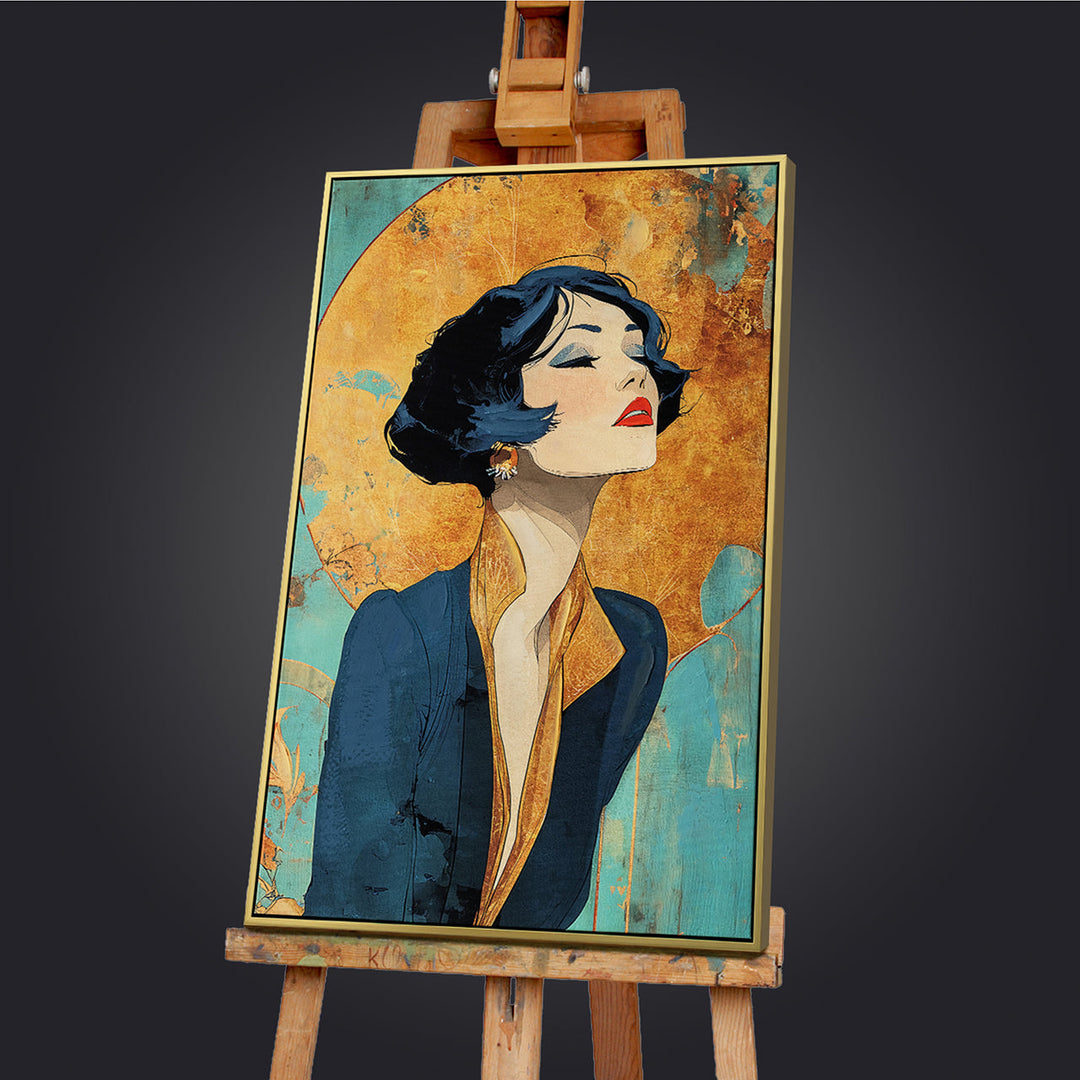 1920s Glamour (60 x 90 cm) – Handveredelter Kunstdruck auf Leinwand