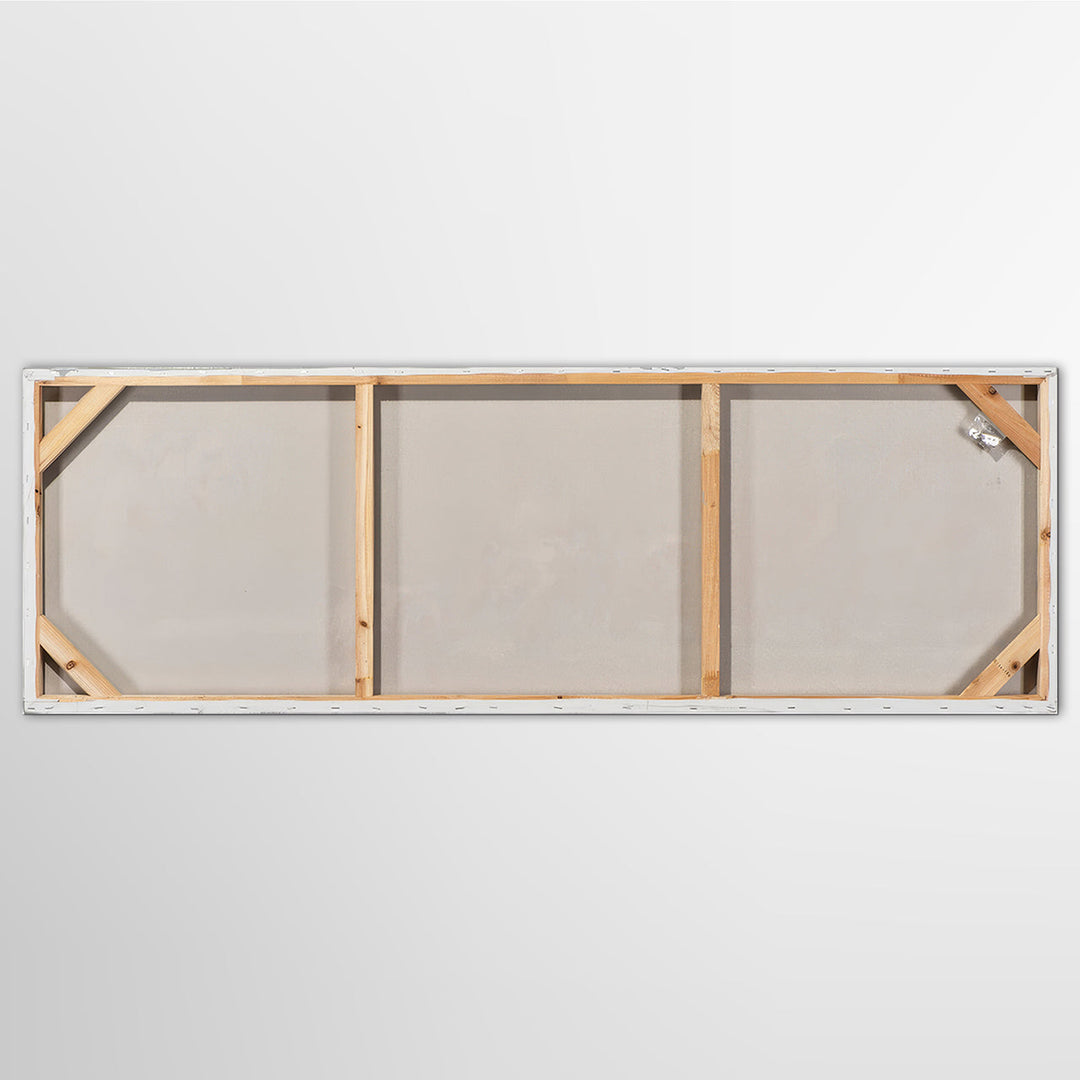 Farben der Begegnungen (50 x 150 cm) – Handveredelter Kunstdruck auf Leinwand