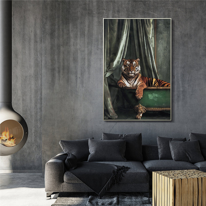 A Quiet Moment in the Jungle – Handveredelter Kunstdruck auf Leinwand
