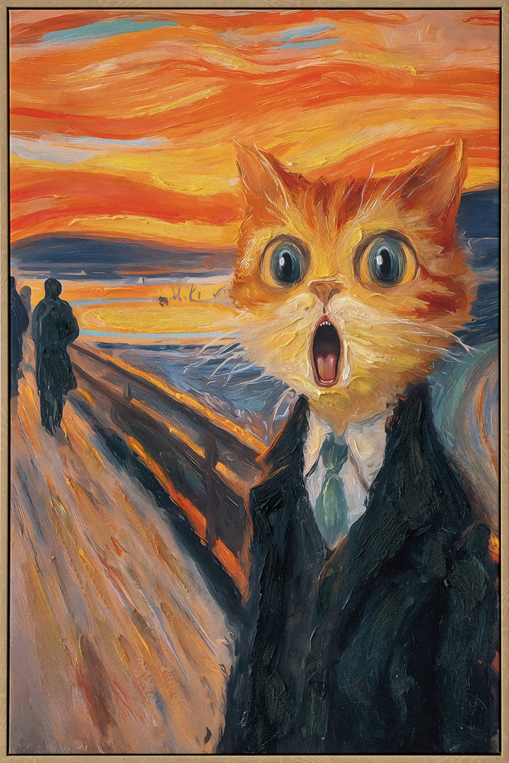 The Cat Scream – Handveredelter Kunstdruck auf Leinwand