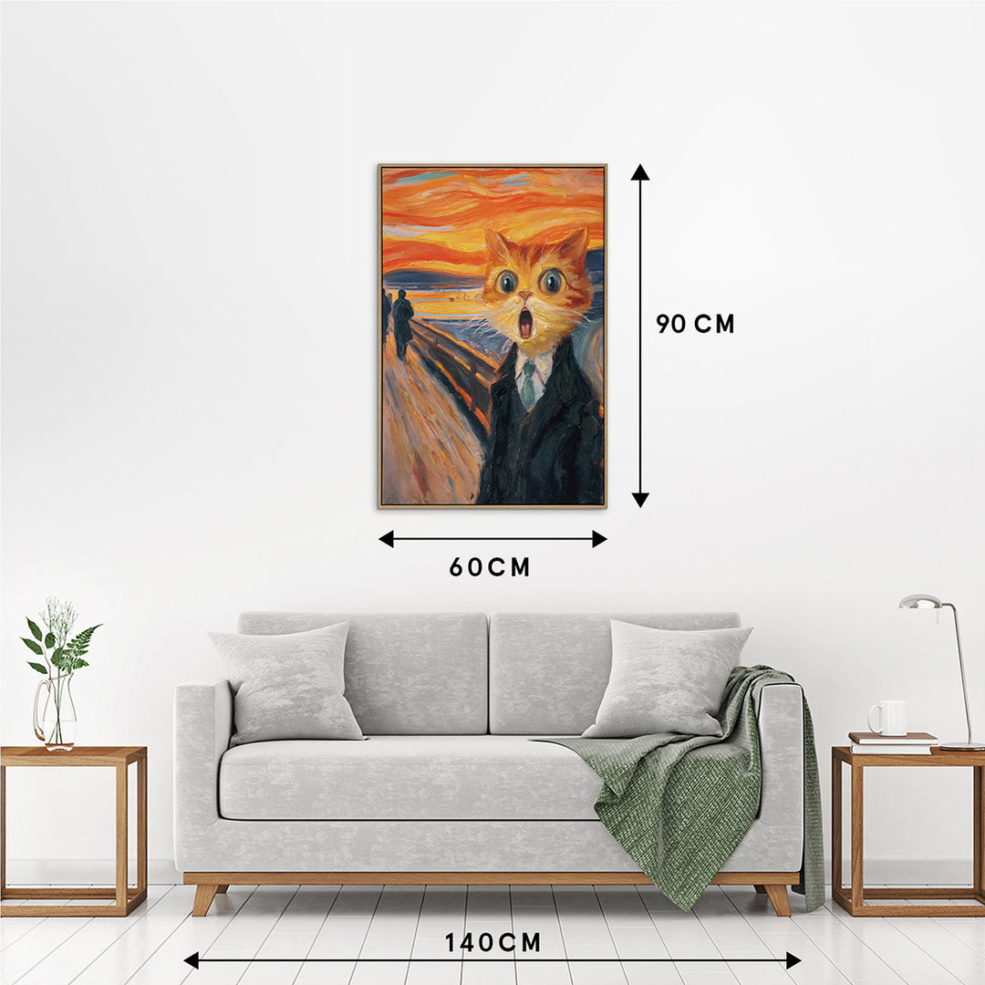 The Cat Scream – Handveredelter Kunstdruck auf Leinwand