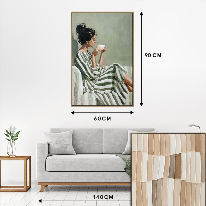 Tea Time Elegance – Handveredelter Kunstdruck auf Leinwand